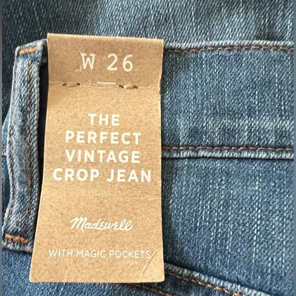 Madewell The Perfect Vintage Crop Jean in Greyton Wash Size 26 NWT - Picture 11 of 12